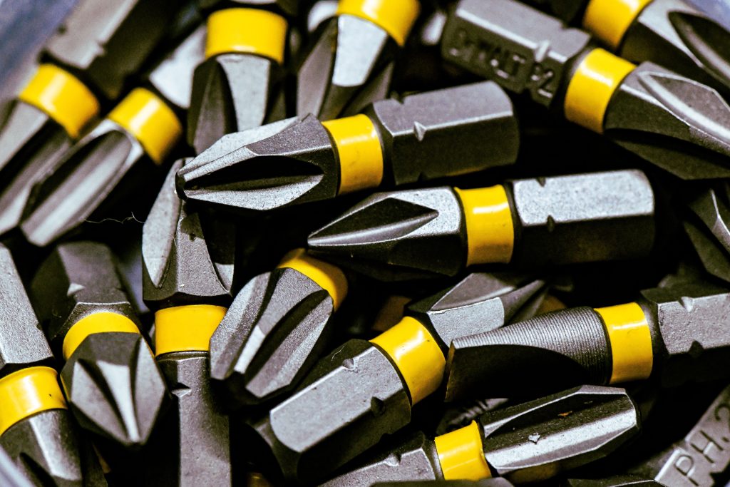 Embouts tournevis acier avec bandes jaunes